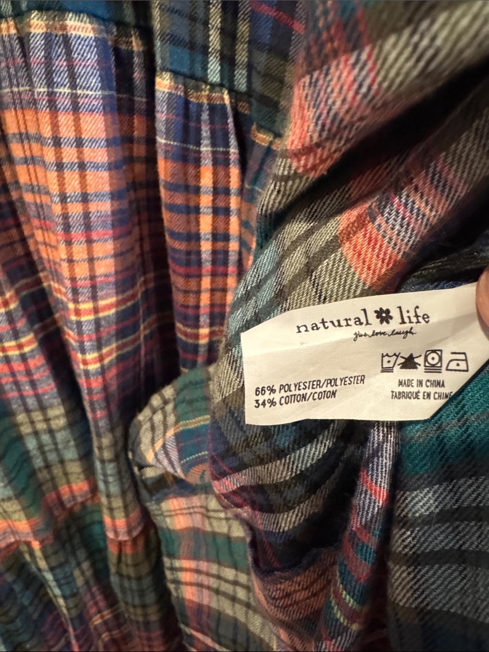 Plaid Tiered Button-Front Midi Dress in Multicolor - Picture 5 of 5